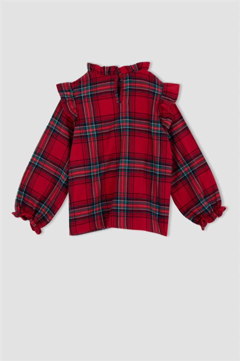 Дівчачий червоний Блузка з довгим рукавом з бавовни для дівчаток