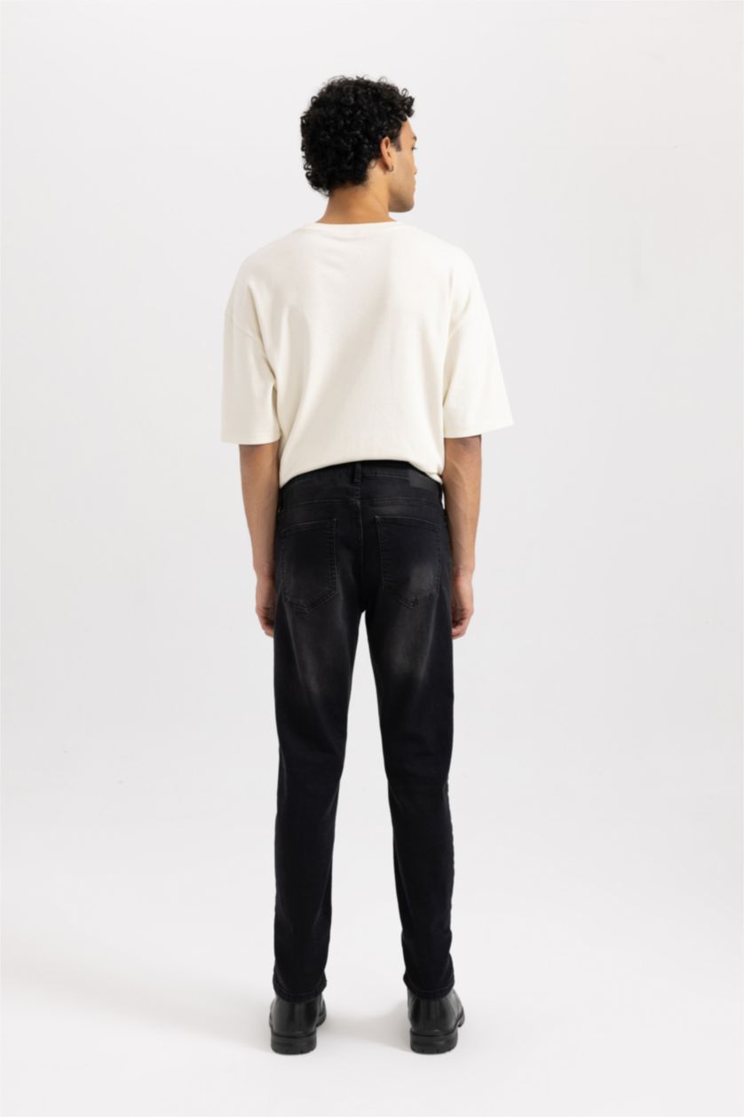 Мужчины Черный Джинсы Carlo Skinny Fit со средней талией