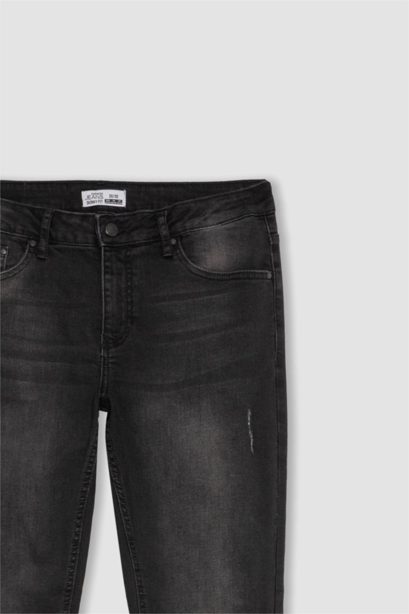 Мужчины Черный Джинсы Carlo Skinny Fit со средней талией