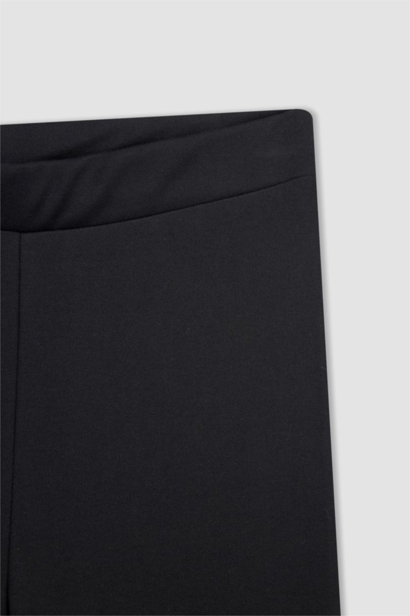 Kadın Siyah Normal Bel Flare Fıt Pantolon