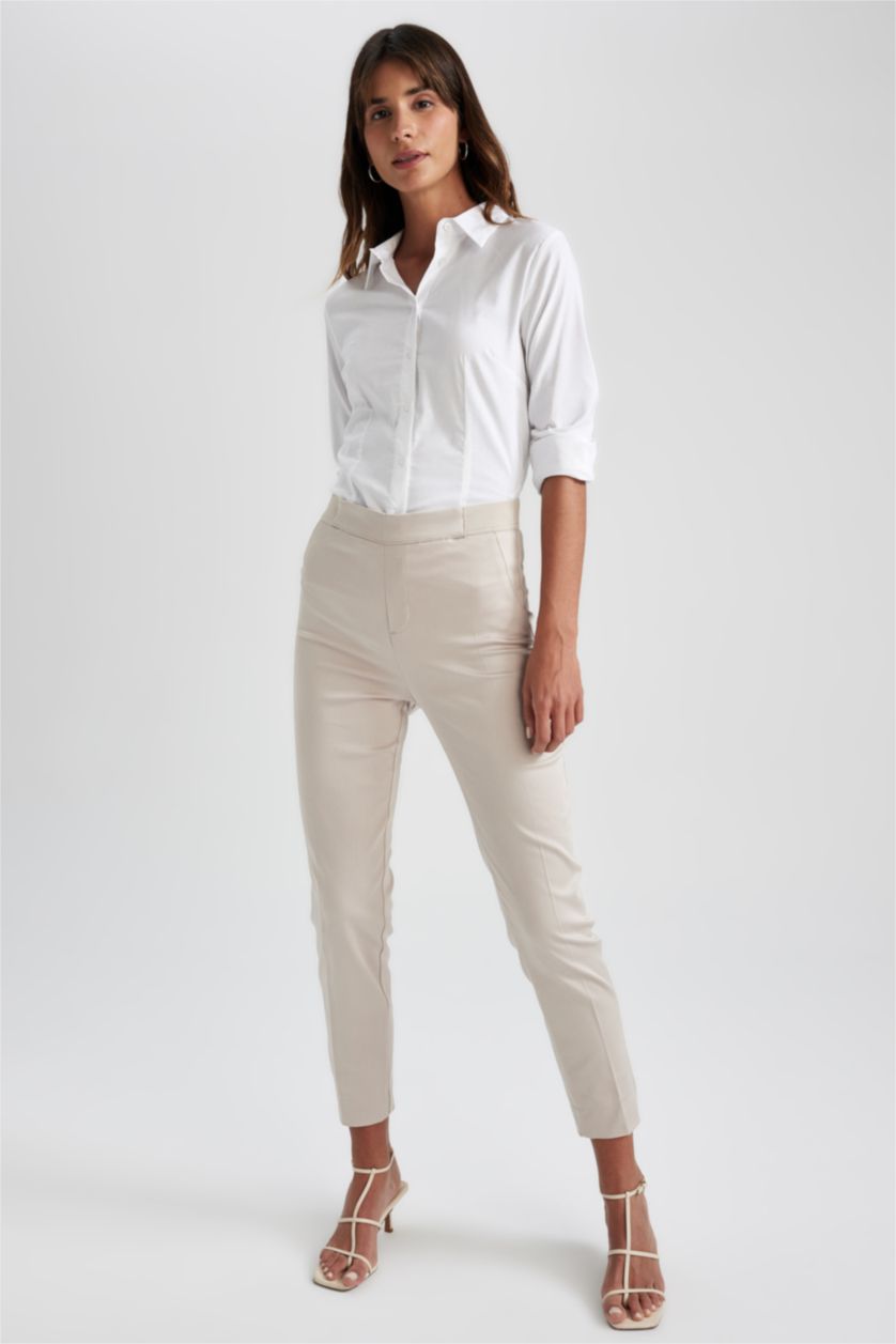 WOMAN White Slim Fit Long Sleeve Shirt