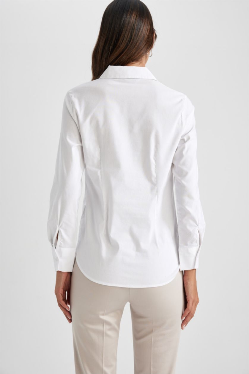 WOMAN White Slim Fit Long Sleeve Shirt