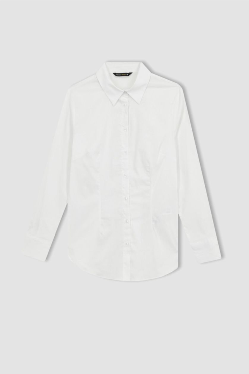 WOMAN White Slim Fit Long Sleeve Shirt