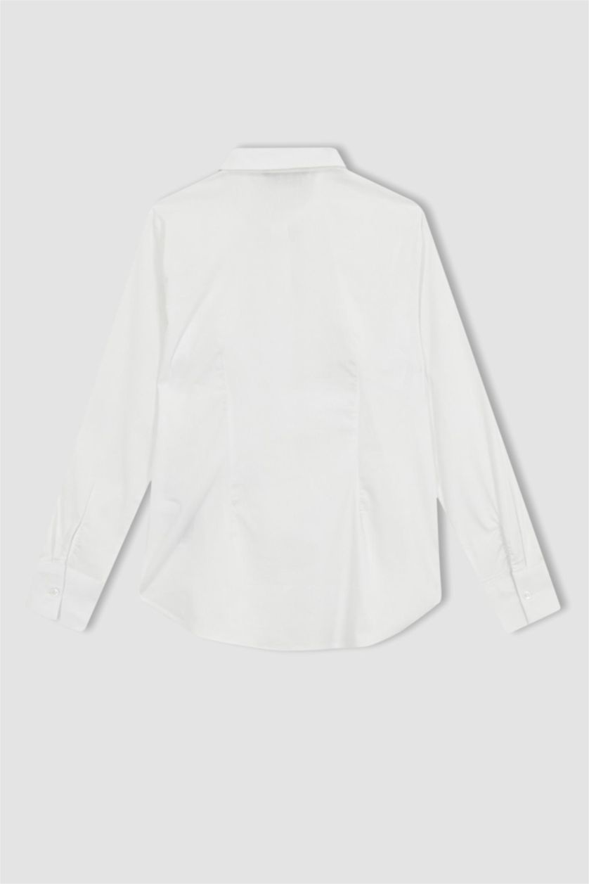 WOMAN White Slim Fit Long Sleeve Shirt