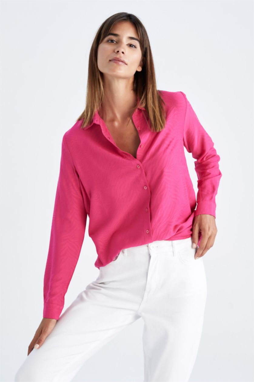 FEMME Rose Chemises à manches longues Col De Chemise