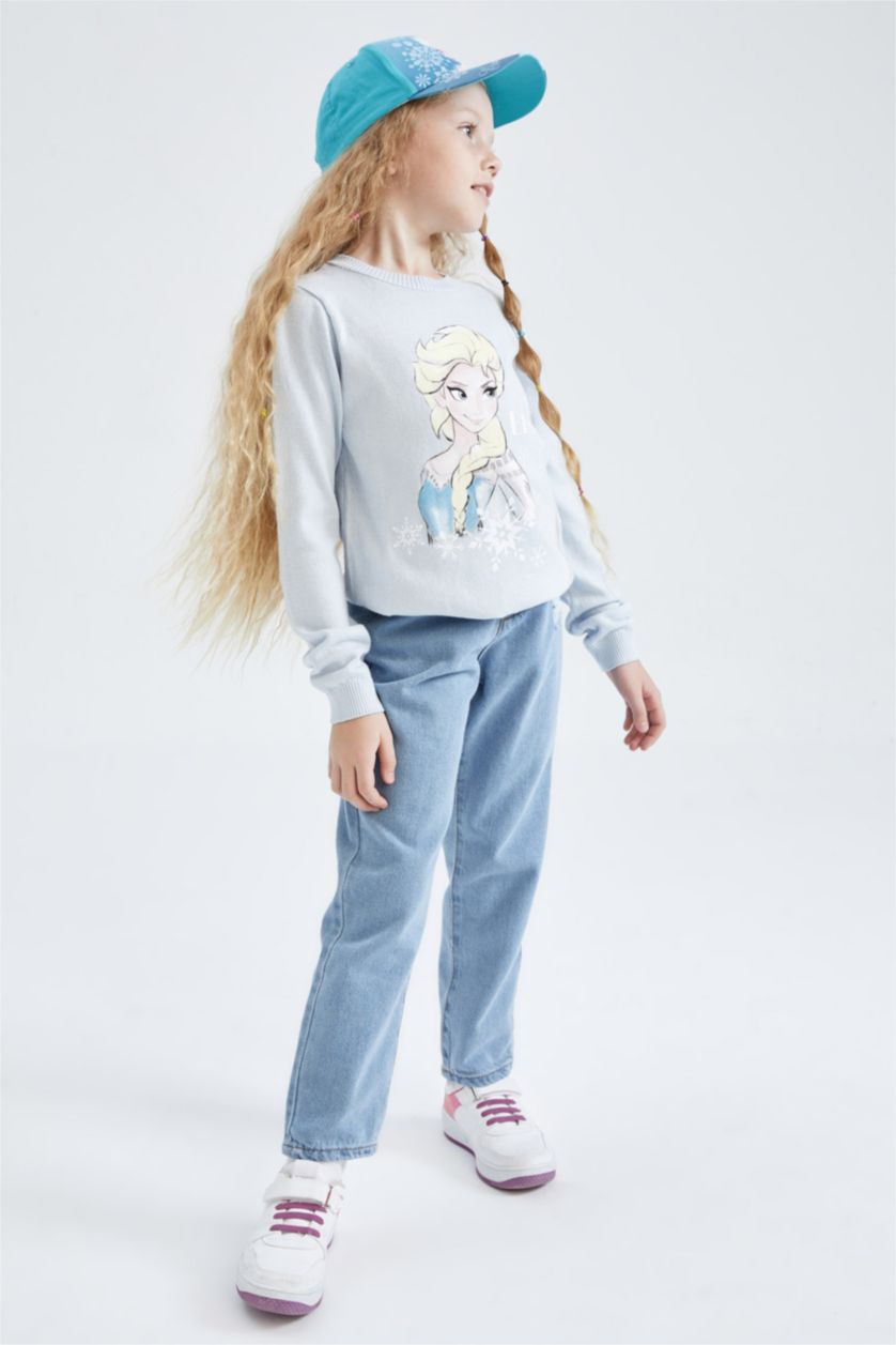 GIRLS & TEENS Light Blue Girl Regular Fit Frozen Licensed Crew Neck Pullover