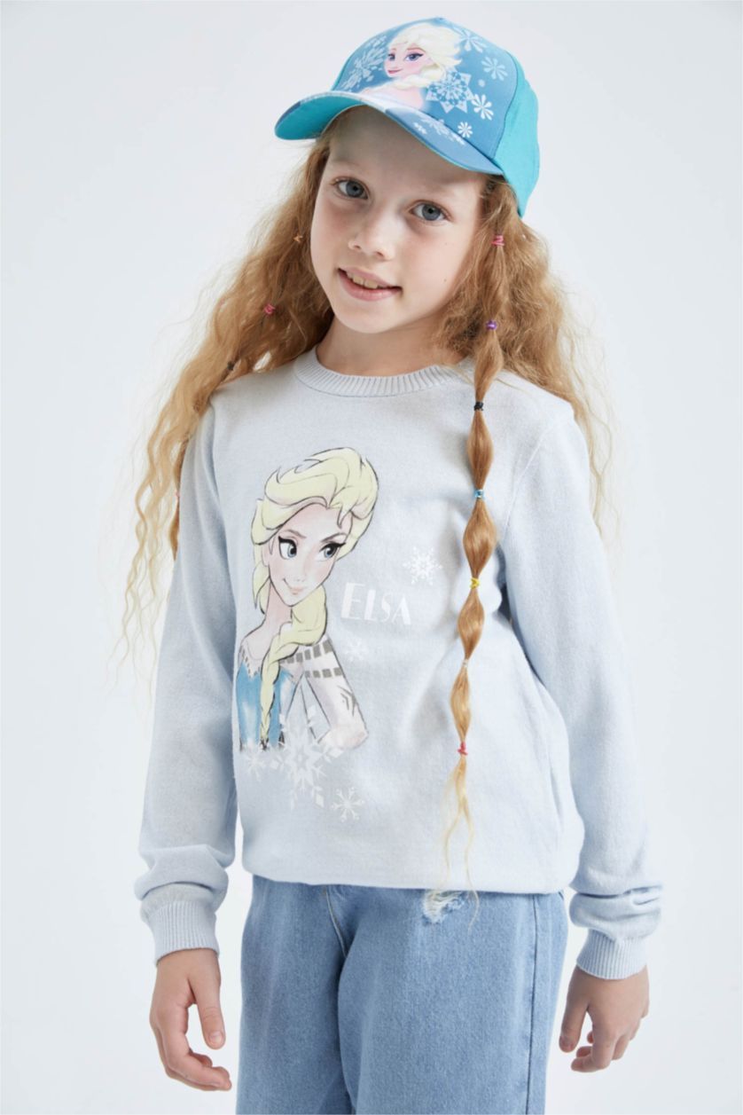 GIRLS & TEENS Light Blue Girl Regular Fit Frozen Licensed Crew Neck Pullover