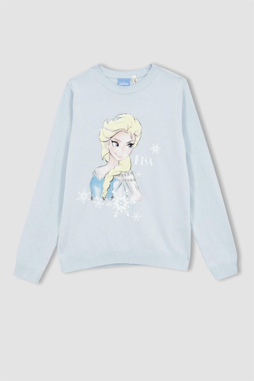GIRLS & TEENS Light Blue Girl Regular Fit Frozen Licensed Crew Neck Pullover
