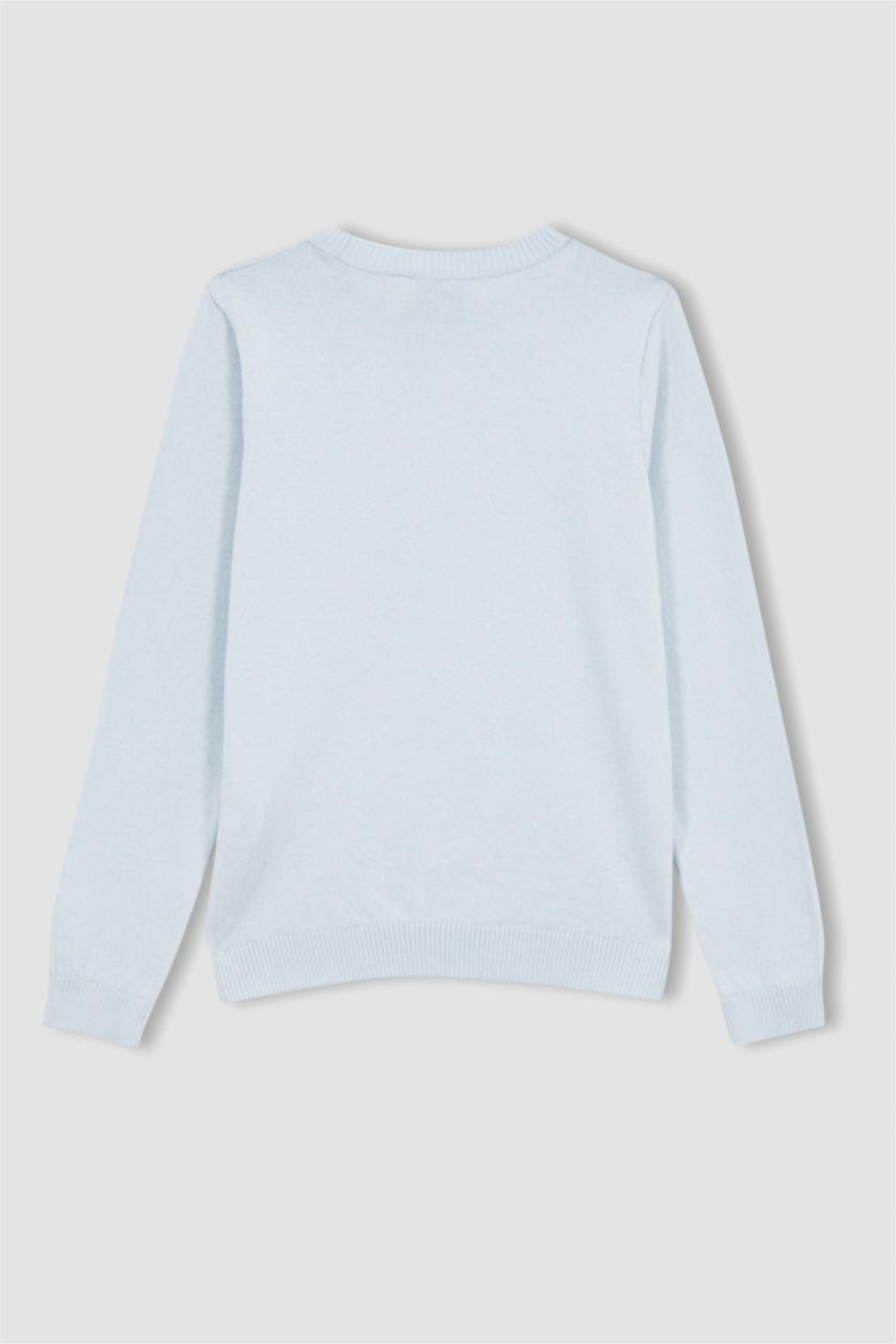 GIRLS & TEENS Light Blue Girl Regular Fit Frozen Licensed Crew Neck Pullover
