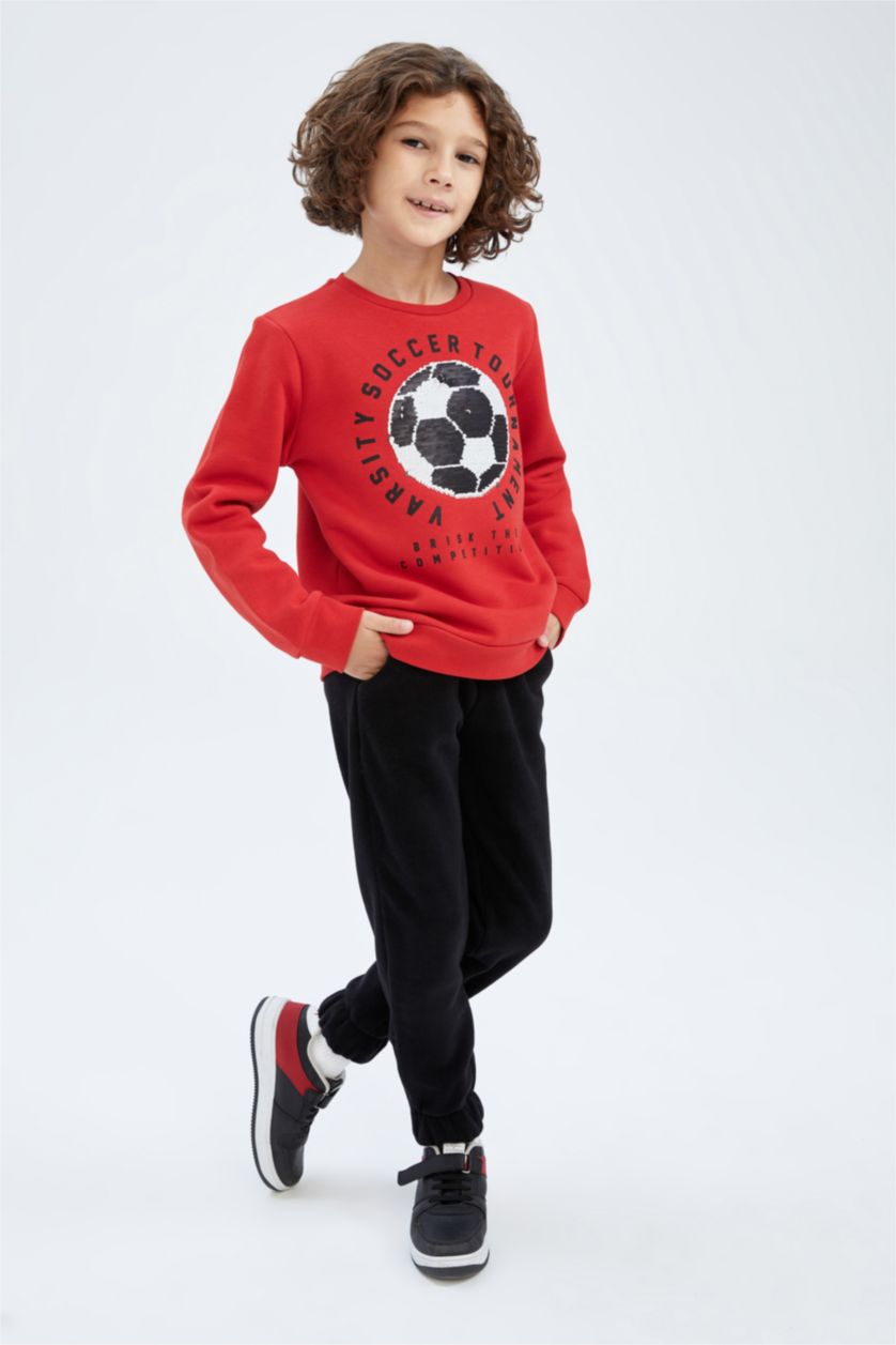 Erkek Çocuk - Genç Erkek Siyah Erkek Çocuk Polar Eşofman Altı