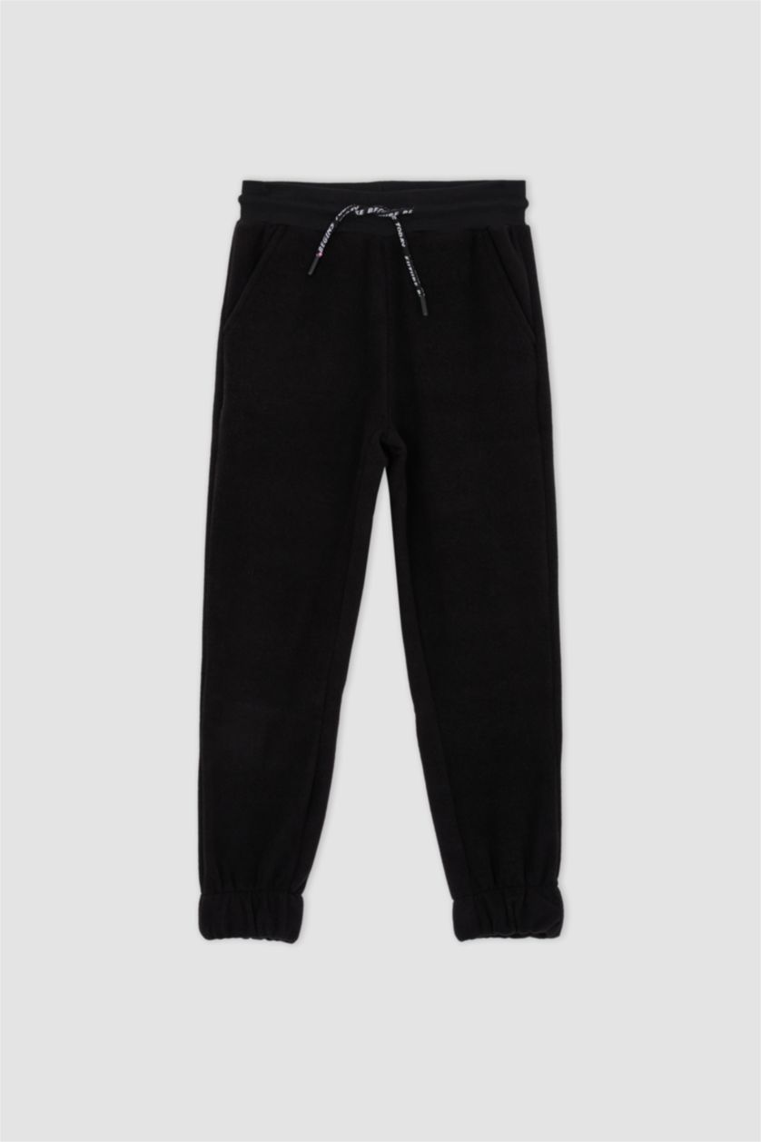 Erkek Çocuk - Genç Erkek Siyah Erkek Çocuk Polar Eşofman Altı