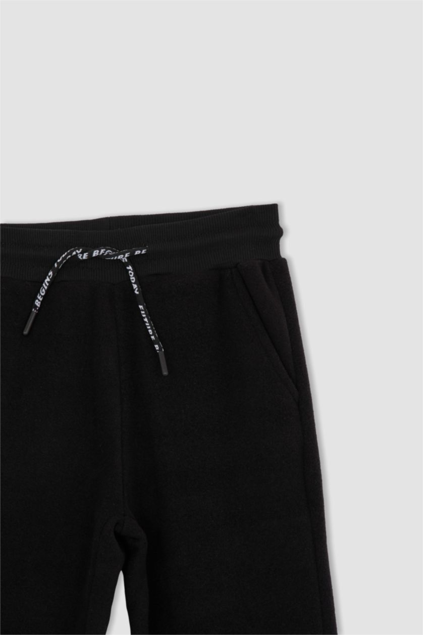 Erkek Çocuk - Genç Erkek Siyah Erkek Çocuk Polar Eşofman Altı