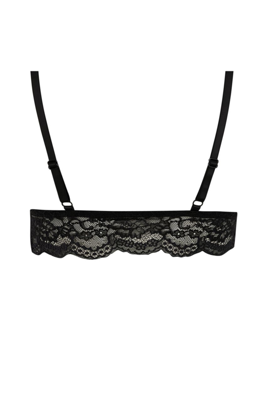 Kadın Siyah Fall in Love Dantelli Kapsız Pedsiz Bra