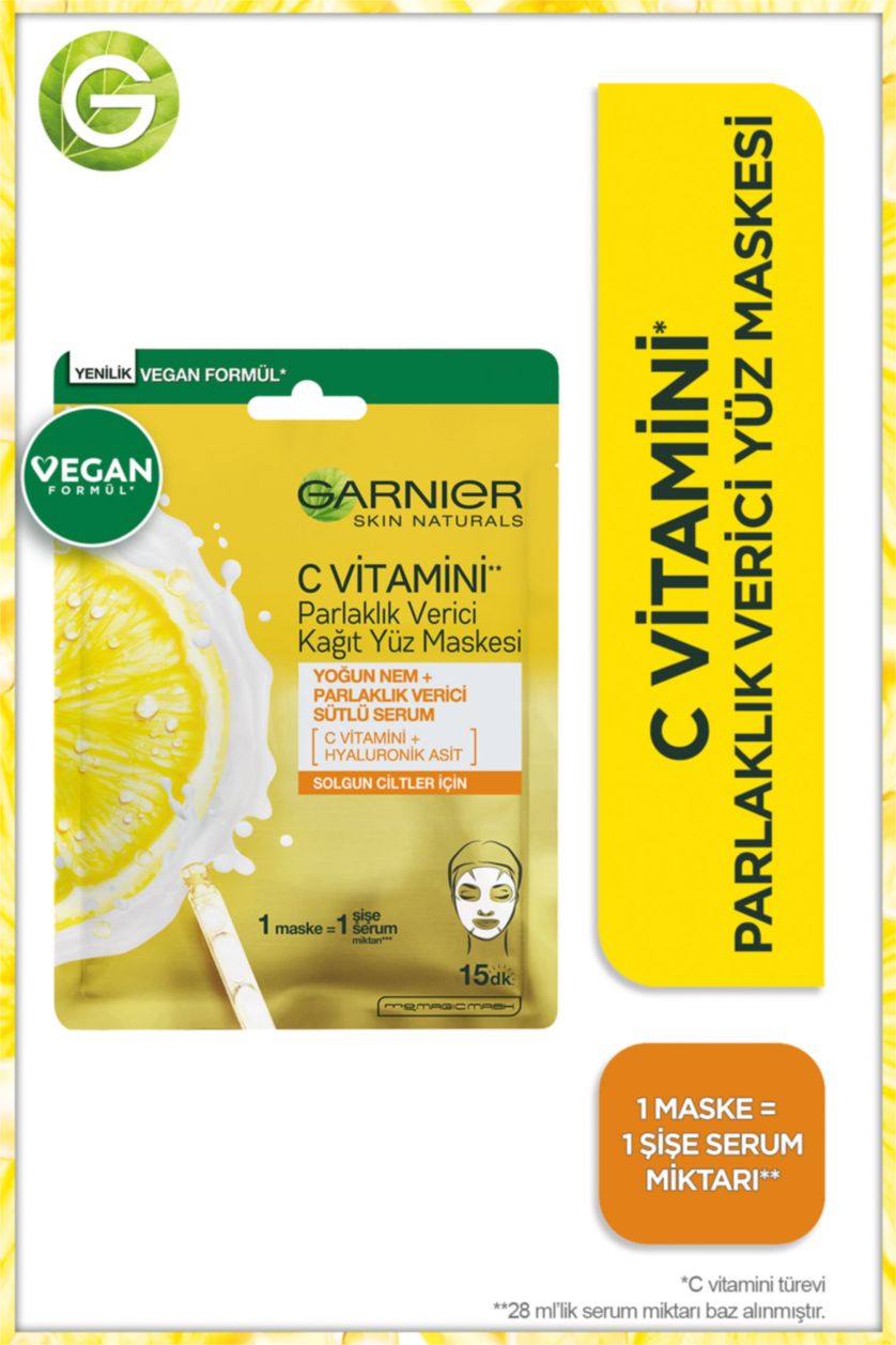 Kadın Karma Kadın Garnier Yüz Maskesi Ga.Maske Vıtamın C Parlaklık Verici