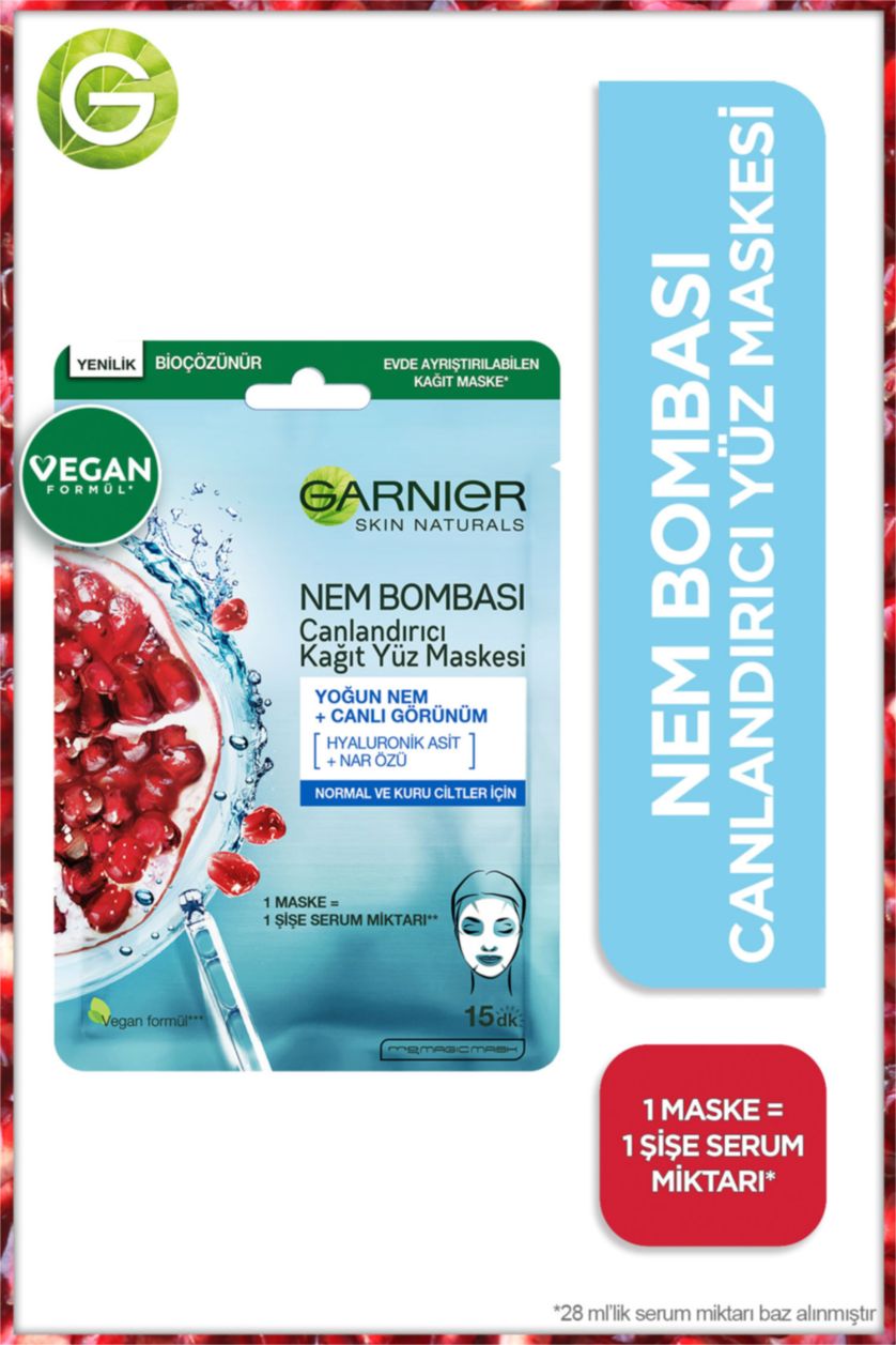 Kadın Karma Kadın Garnier Yüz Maskesi Ga.Maske Mavi Canlandırıcı