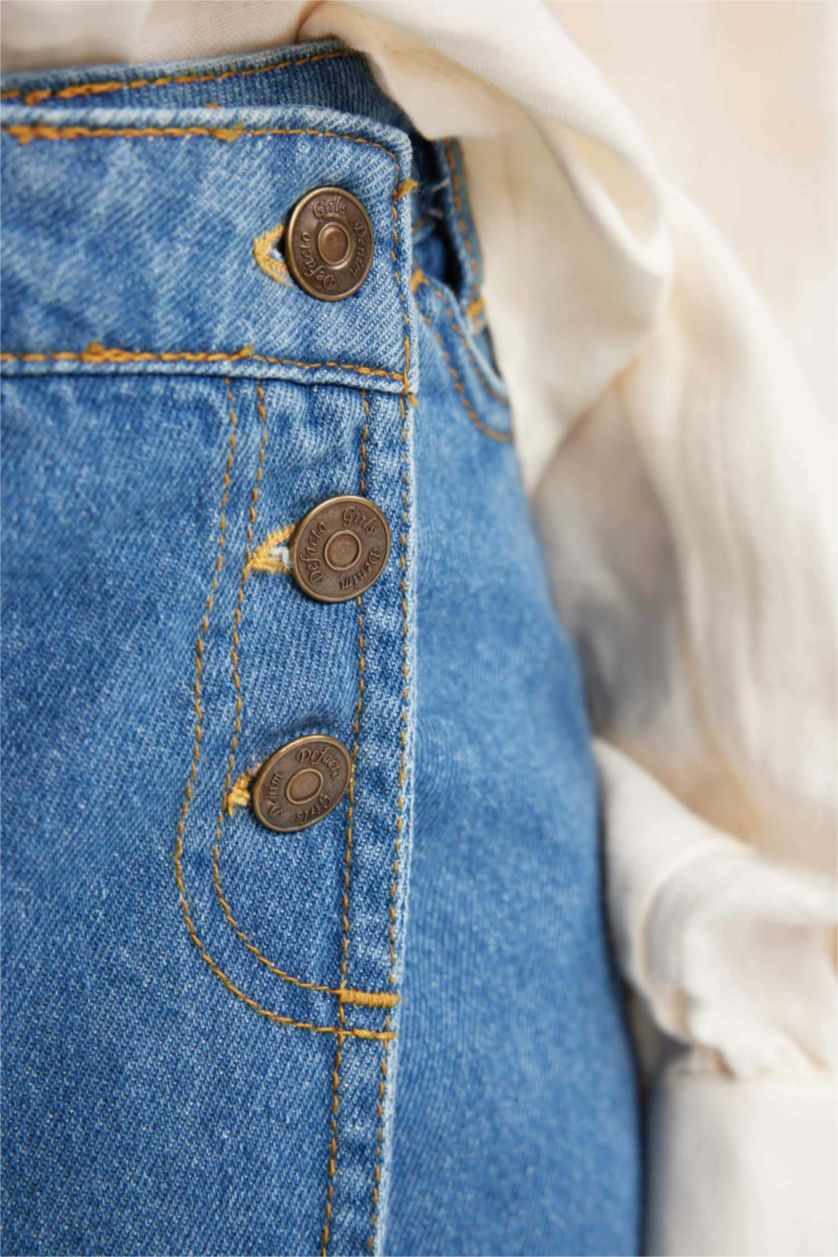 بنات أزرق تنورة جينز بناتي قصة عادية