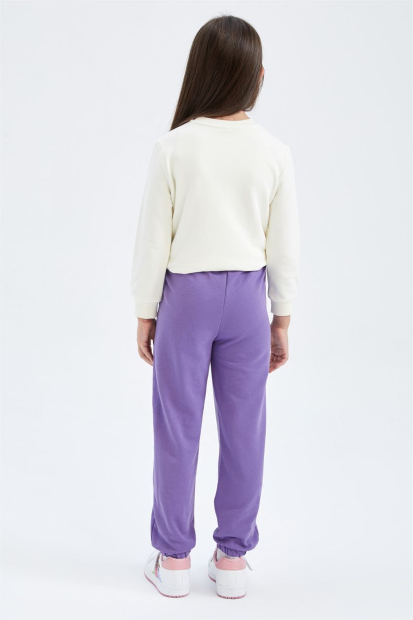 بناتي بنفسجي بنطلون سويت بانتس بناتي بحافة مطاطي