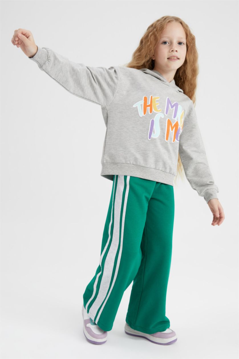 FILLES Vert Pantalon De Jogging Large Fille