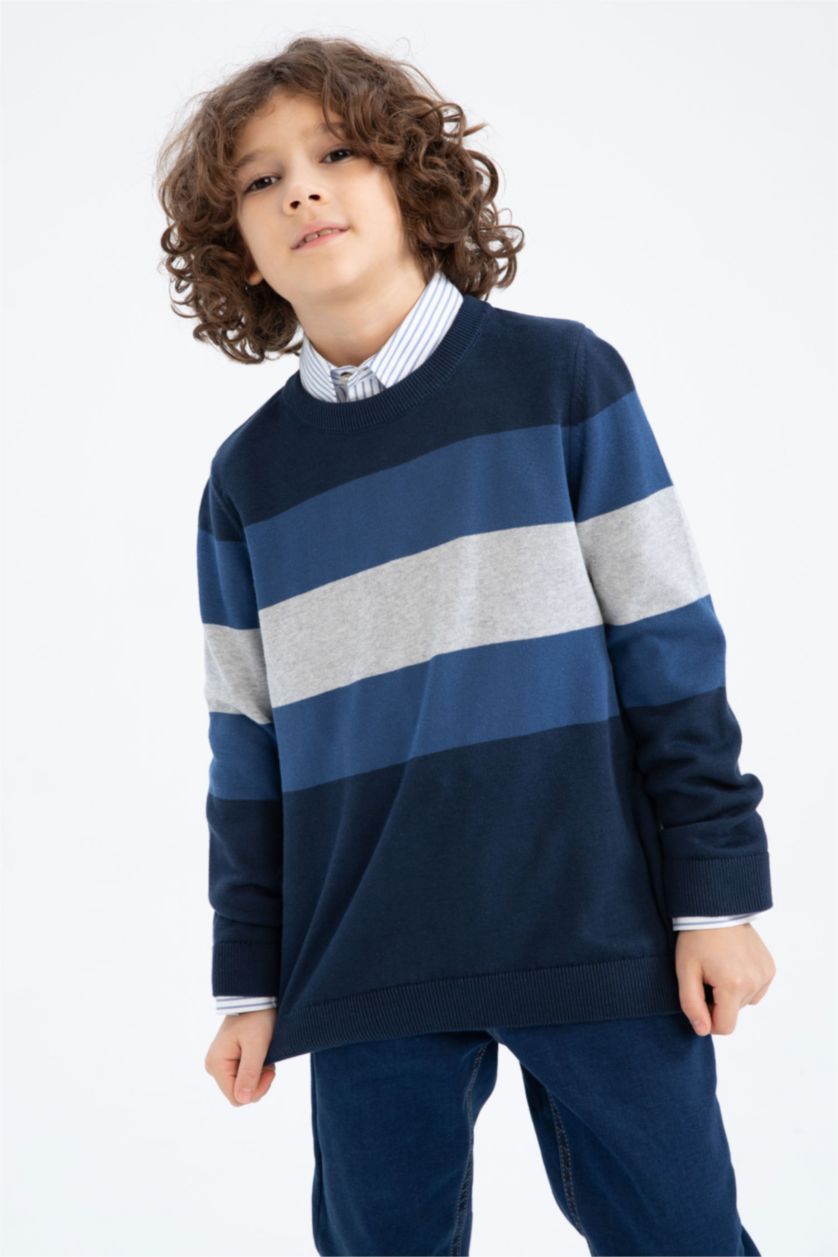 BOYS & TEENS NAVY Boy Regular Fit Crew Neck Pullover