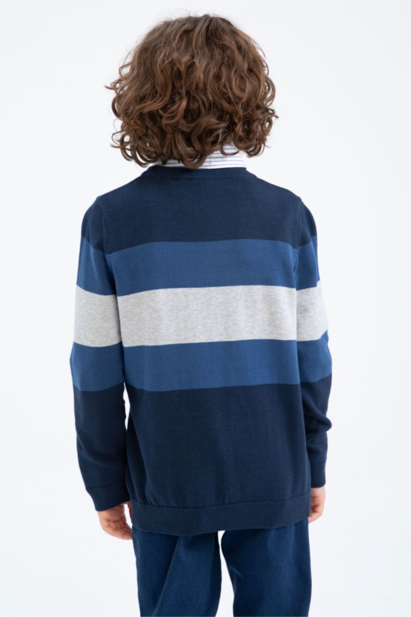 BOYS & TEENS NAVY Boy Regular Fit Crew Neck Pullover