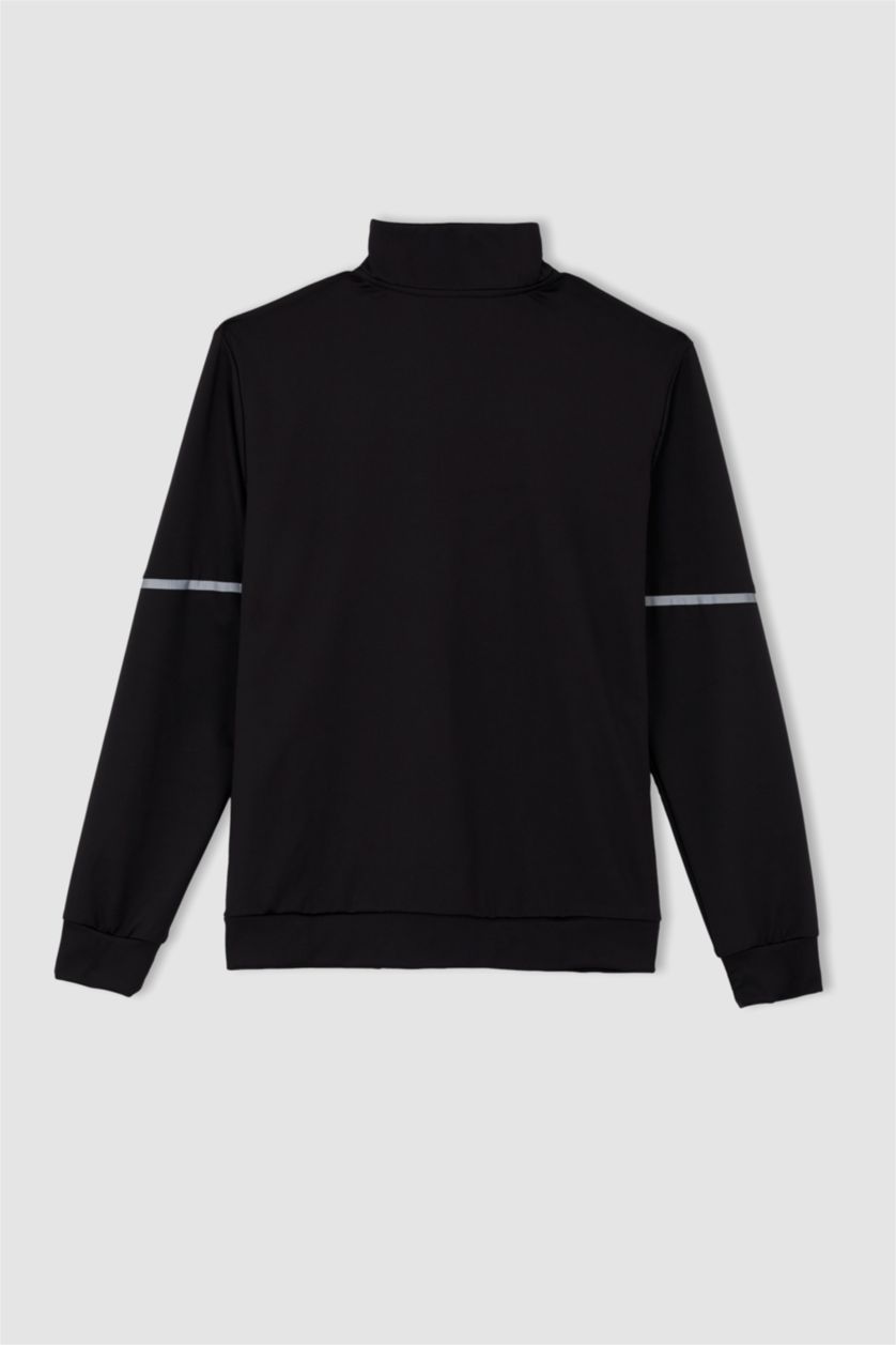 رجال أسود Slim Fit Scuba Fabric Cardigan