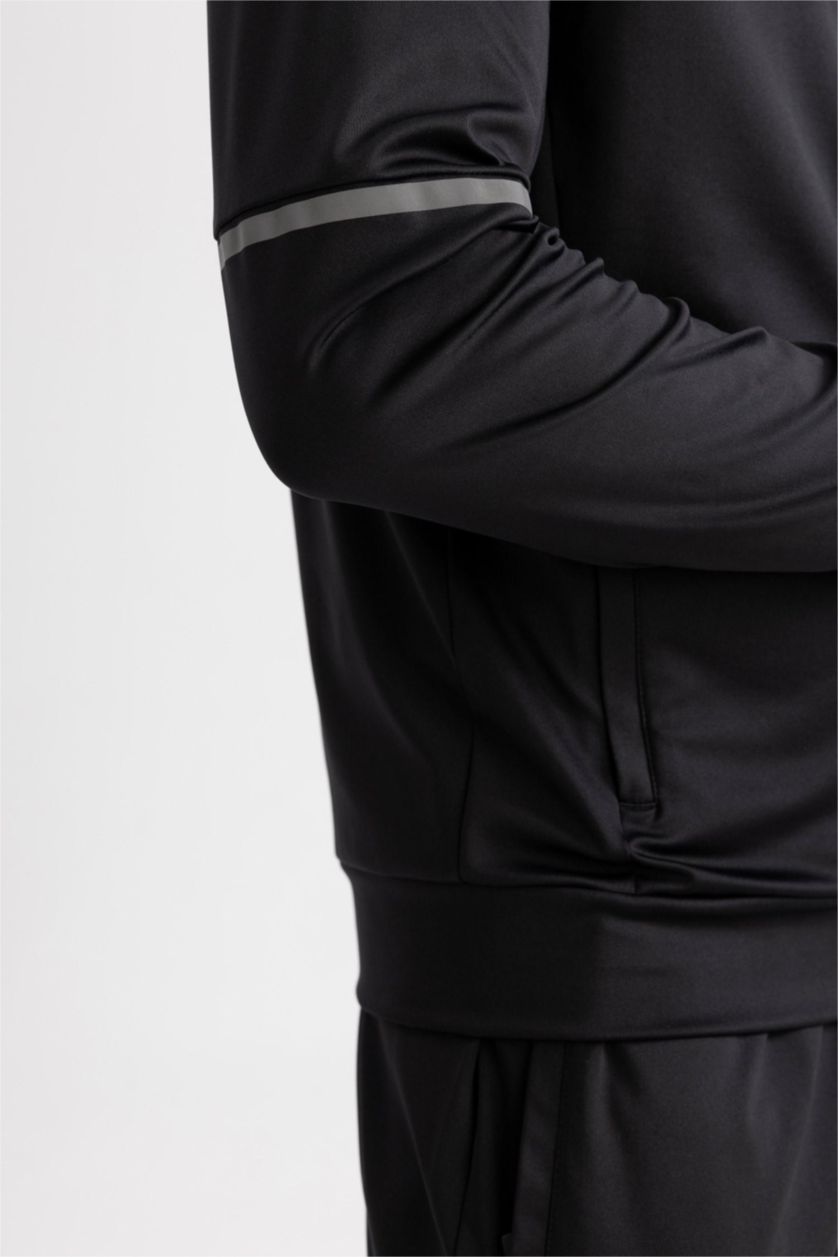 MAN Black Slim Fit Scuba Fabric Cardigan