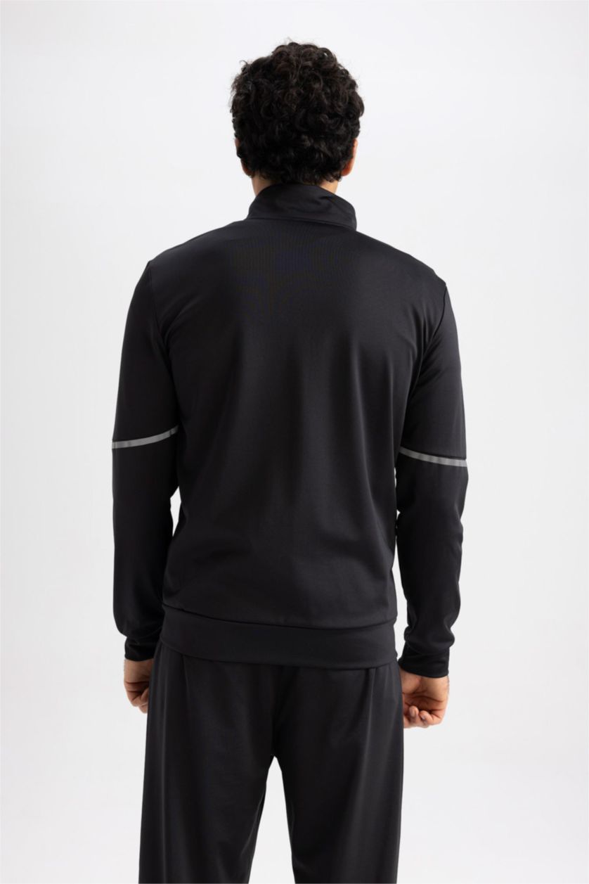 MAN Black Slim Fit Scuba Fabric Cardigan