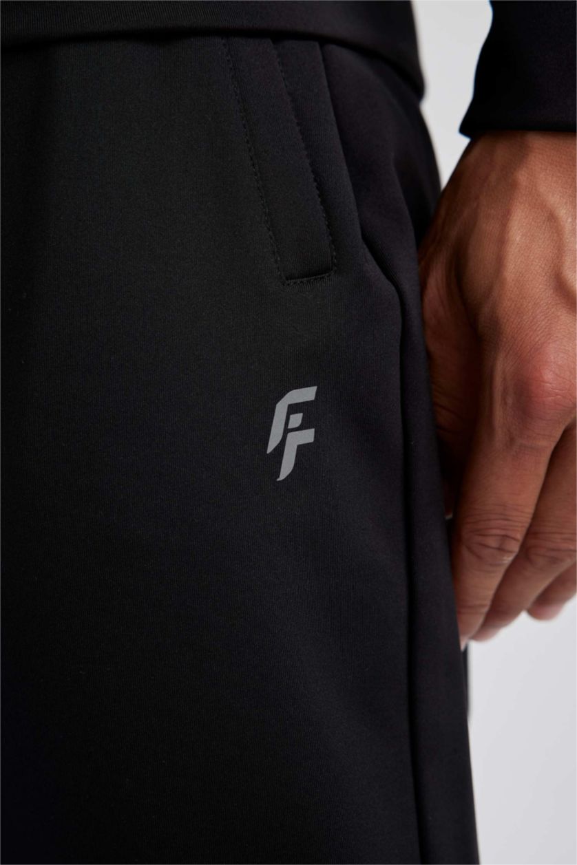 رجالي أسود بنطلون سويت بانتس رياضي سليم فيت من DeFactoFit