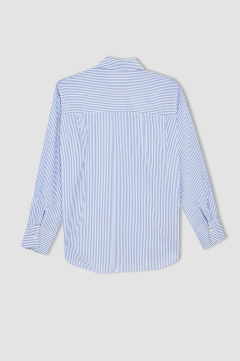 FEMME Bleu Chemises à manches longues Popeline Col De Chemise