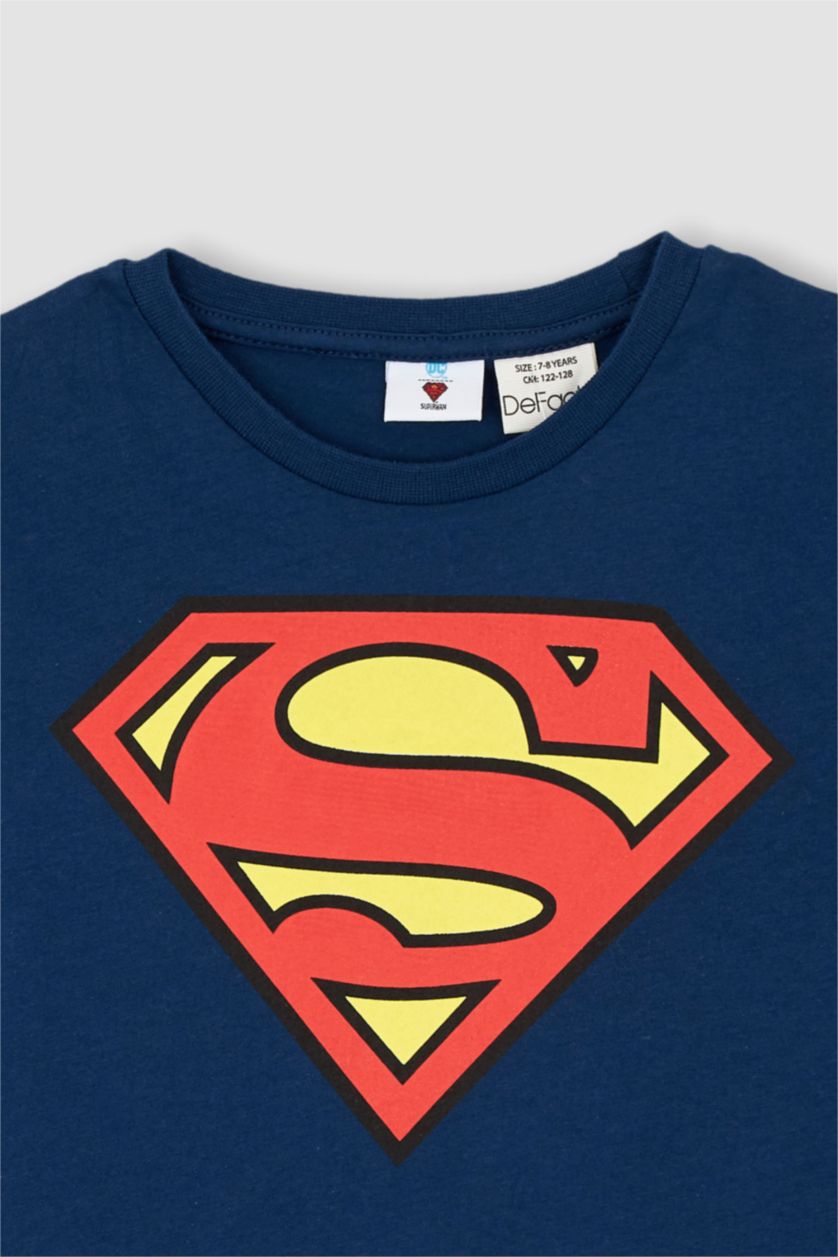 Erkek Çocuk - Genç Erkek Lacivert Erkek Çocuk Superman Uzun Kollu Pijama Takım