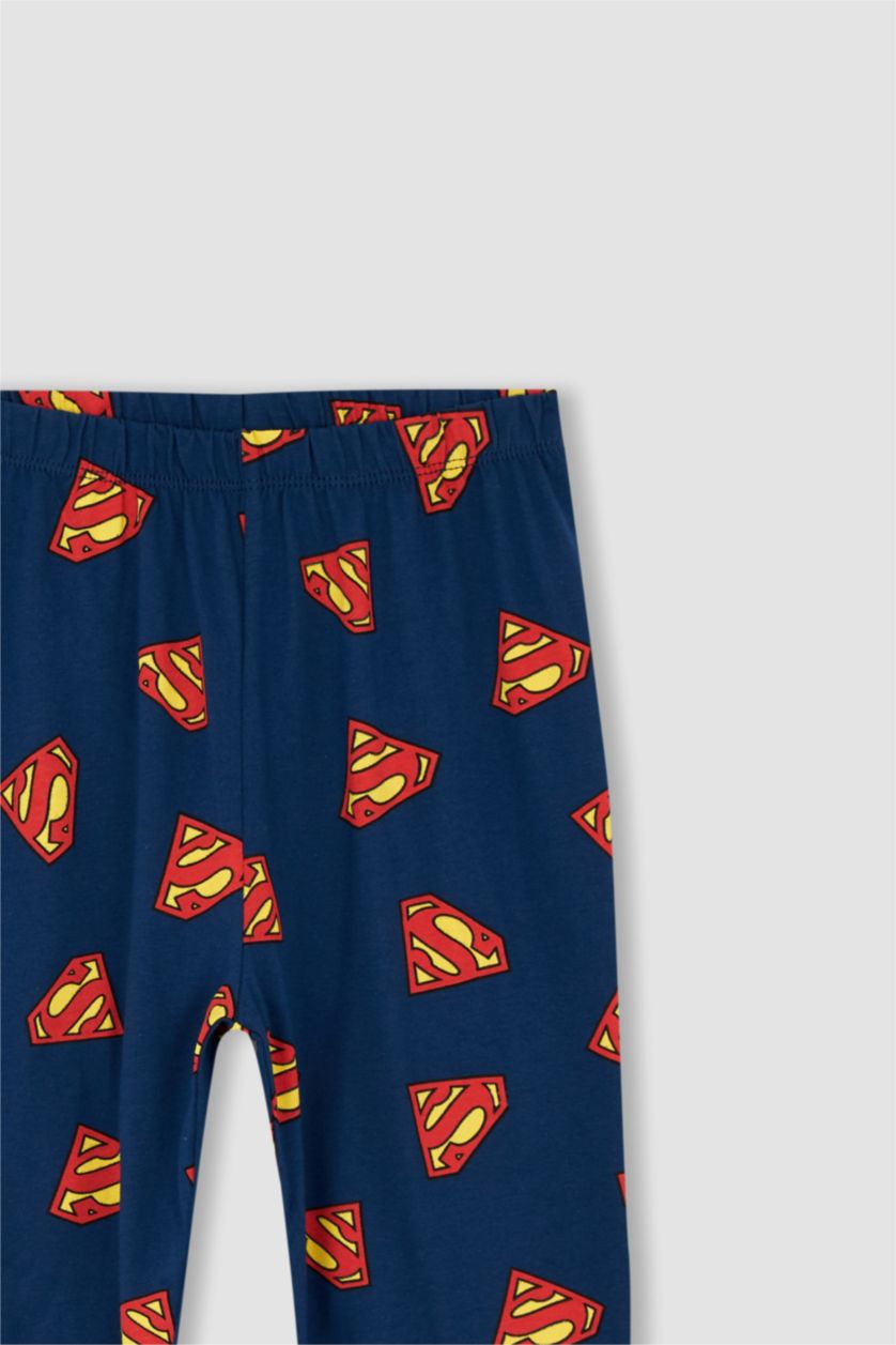 Erkek Çocuk - Genç Erkek Lacivert Erkek Çocuk Superman Uzun Kollu Pijama Takım