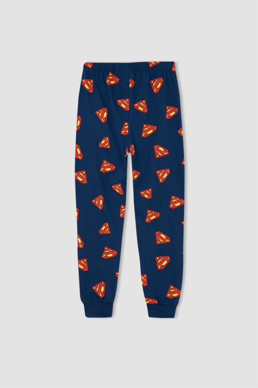 Erkek Çocuk - Genç Erkek Lacivert Erkek Çocuk Superman Uzun Kollu Pijama Takım