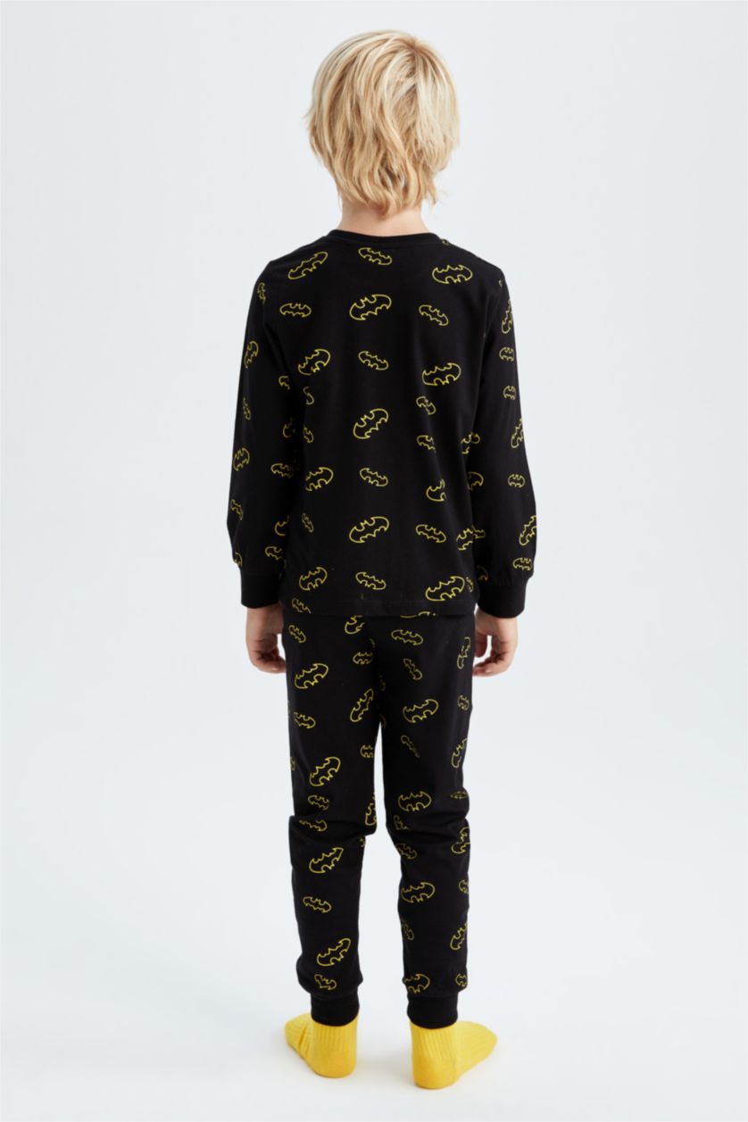 BOYS & TEENS Black Boy Batman Licensed Regular Fit Long Sleeve Pajamas Set