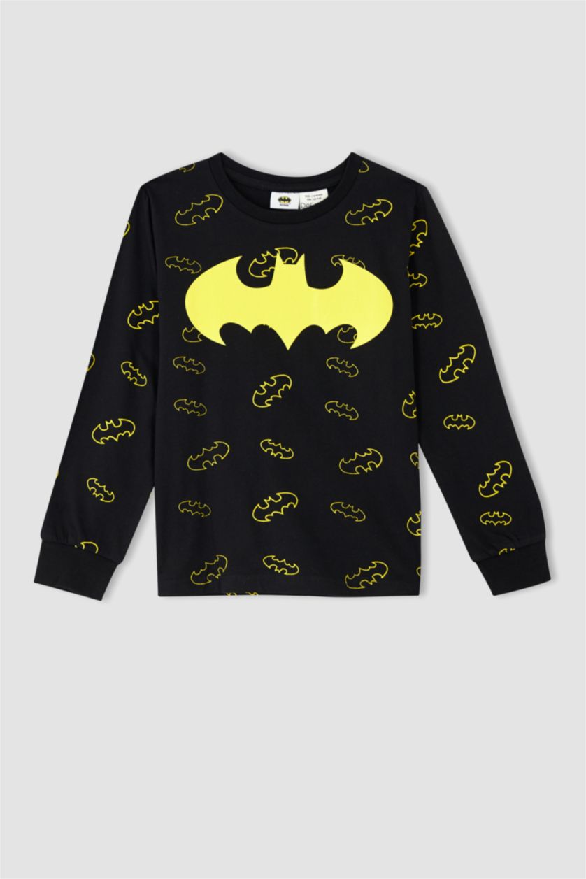 BOYS & TEENS Black Boy Batman Licensed Regular Fit Long Sleeve Pajamas Set