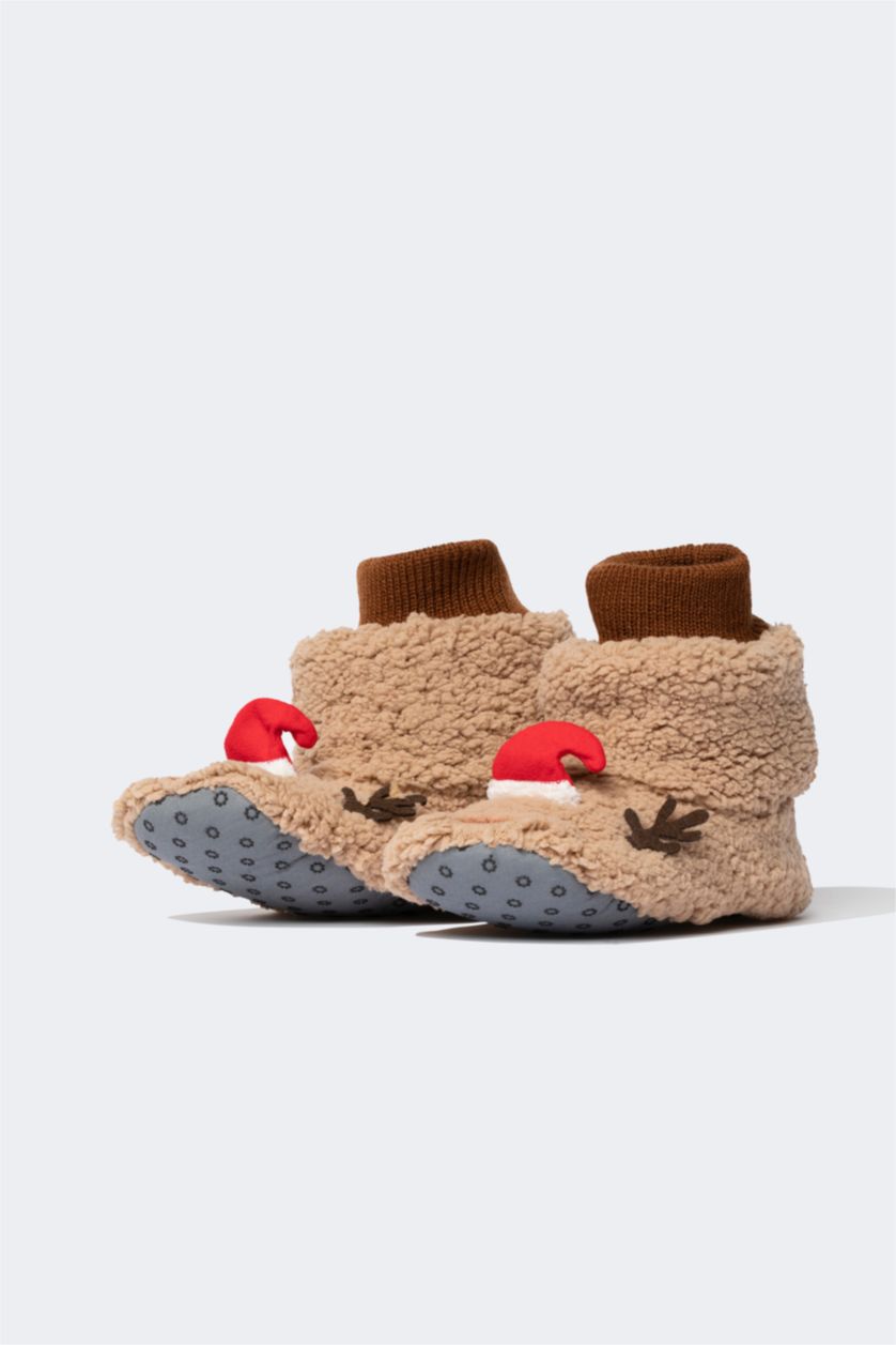 Woman Brown Women Fall in Love Slip On Home Slippers