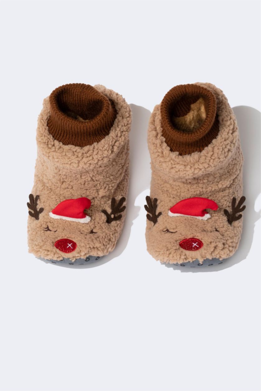 Woman Brown Women Fall in Love Slip On Home Slippers
