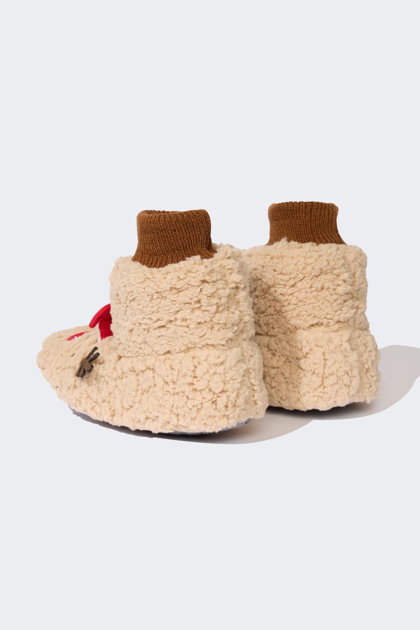 Woman Brown Women Fall in Love Slip On Home Slippers