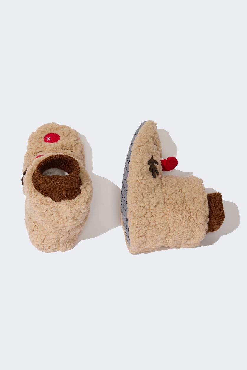 Woman Brown Women Fall in Love Slip On Home Slippers