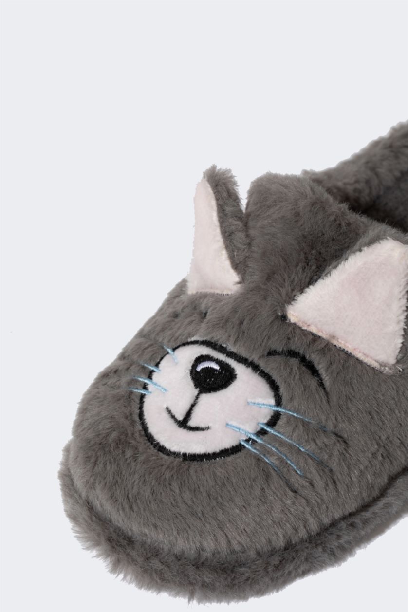 حريمي رمادي شبشب منزلي شتوي حريمي مسطح بدون أربطة من Fall In Love