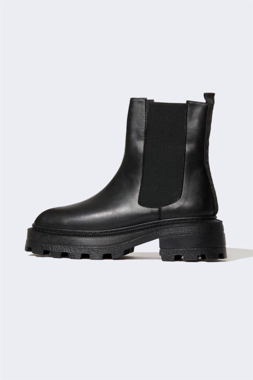 FEMME Noir Bottes Semelle Épaisse Femme