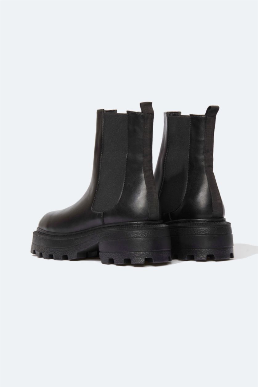 FEMME Noir Bottes Semelle Épaisse Femme