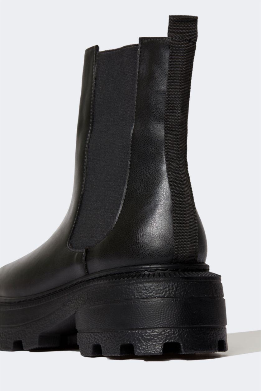 FEMME Noir Bottes Semelle Épaisse Femme