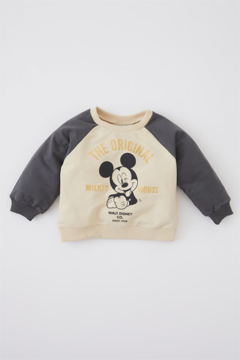 BÉBÉ GARÇON Beige Sweat- Shirt Tissu Sweat Fin Coupe Régulière Col Ras Du Cou Mickey & Minnie (Standard Characters)