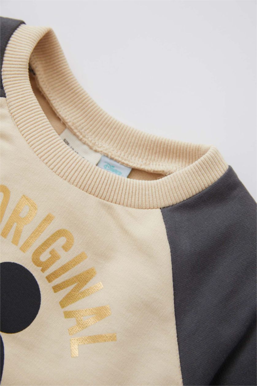 BÉBÉ GARÇON Beige Sweat- Shirt Tissu Sweat Fin Coupe Régulière Col Ras Du Cou Mickey & Minnie (Standard Characters)