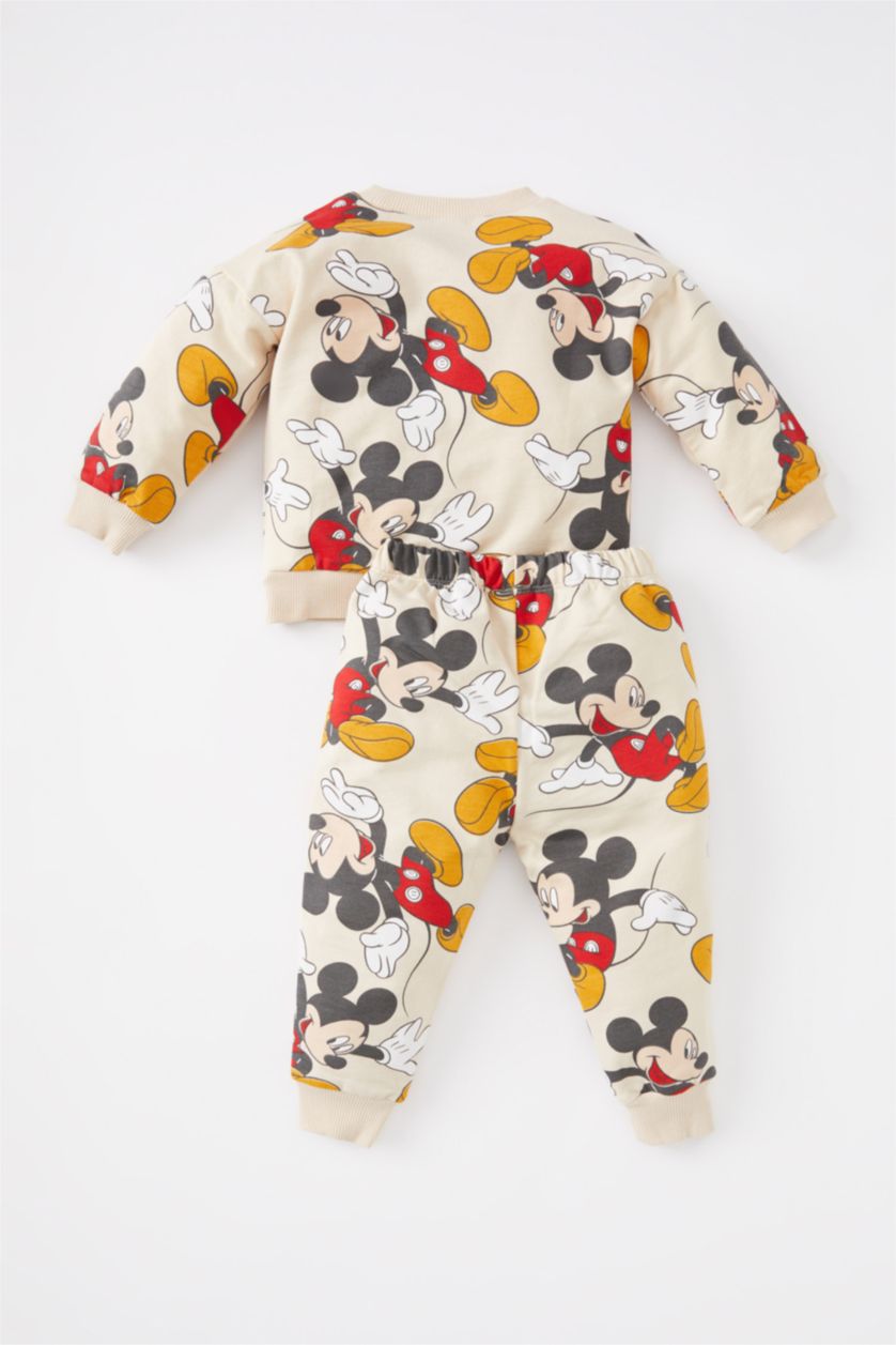 BÉBÉ GARÇON Beige Ensemble En Tricot Tissu Sweat Fin Col Ras Du Cou Manche Longue 2 Mickey & Minnie (Standard Characters) BéBé Garçon