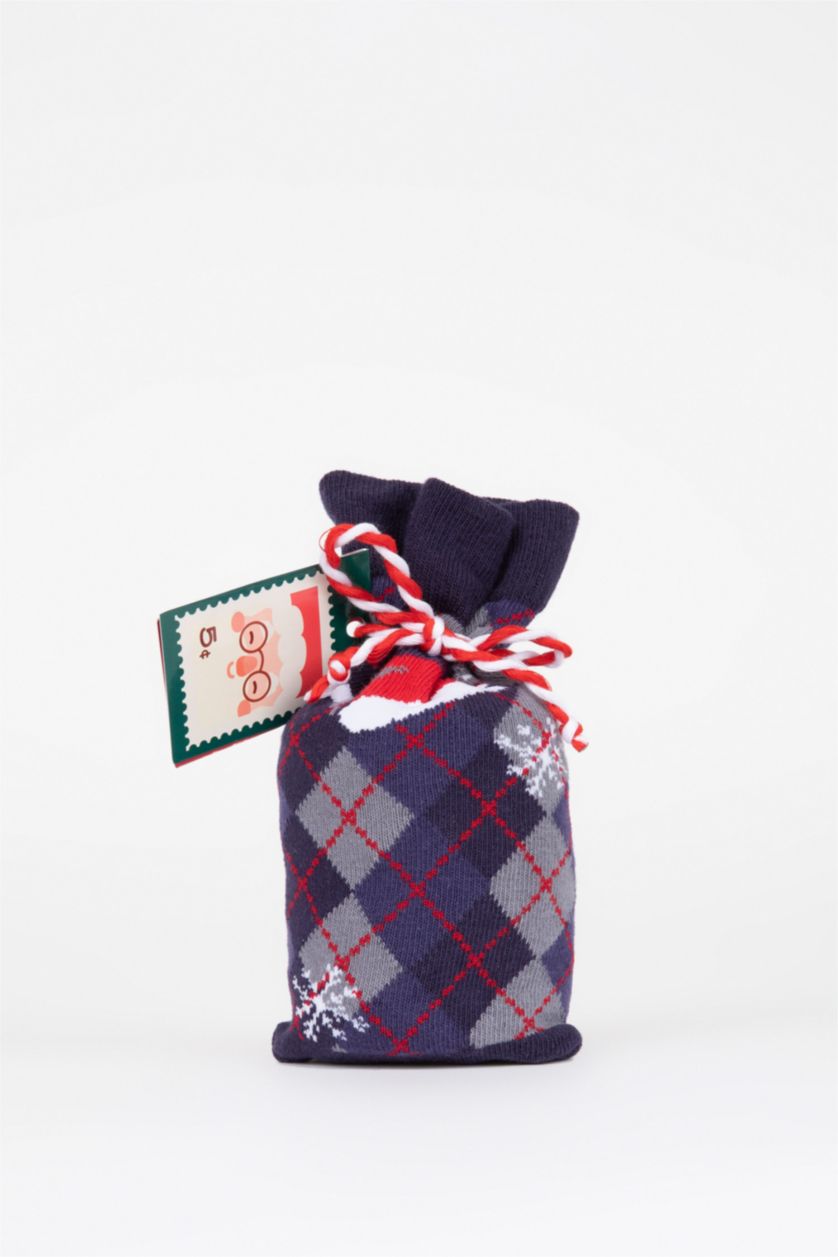 MAN NAVY Men Christmas Themed Cotton Long Socks