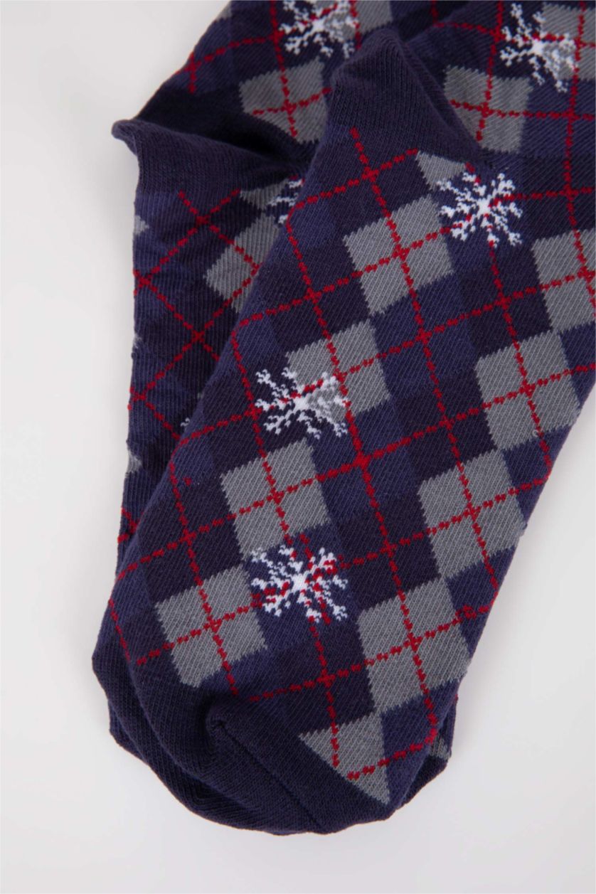 MAN NAVY Men Christmas Themed Cotton Long Socks