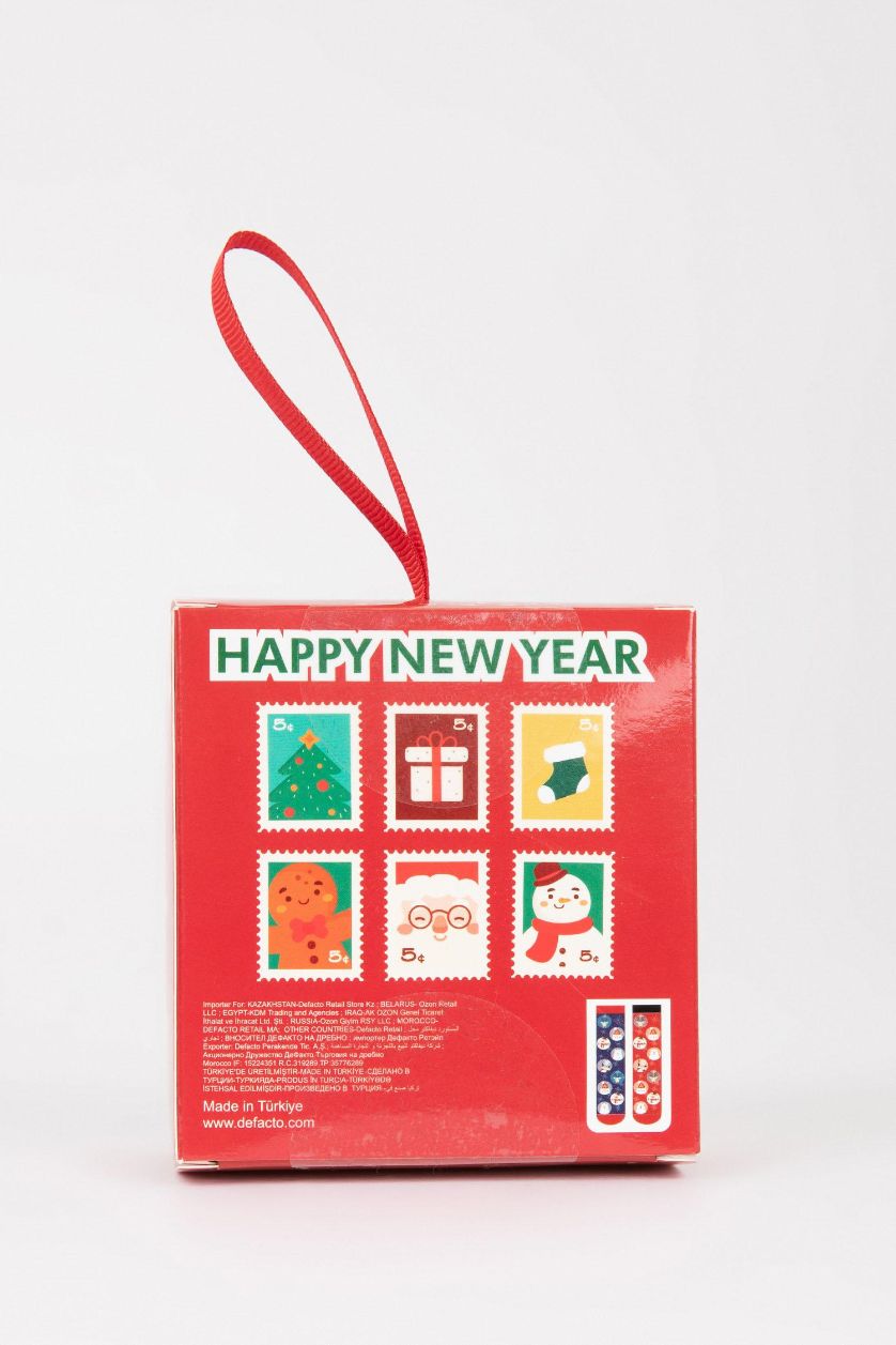 أولادي MIXED شرابات طويل قطن اولادي بطبعة كريسماس - قطعتين