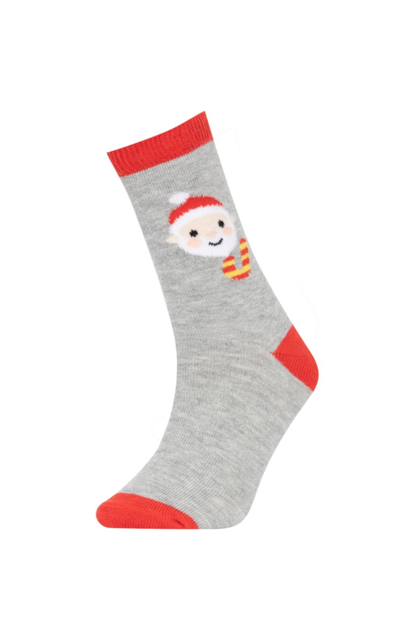 Erkek Çocuk - Genç Erkek Karma Erkek Çocuk Yılbaşı Temalı 3'lü Pamuklu Uzun Çorap