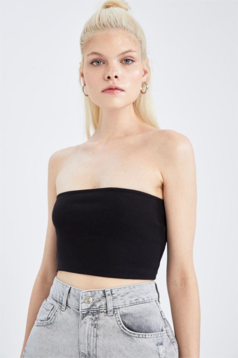 WOMAN Black Coool Fitted Strapless Camisole Singlet